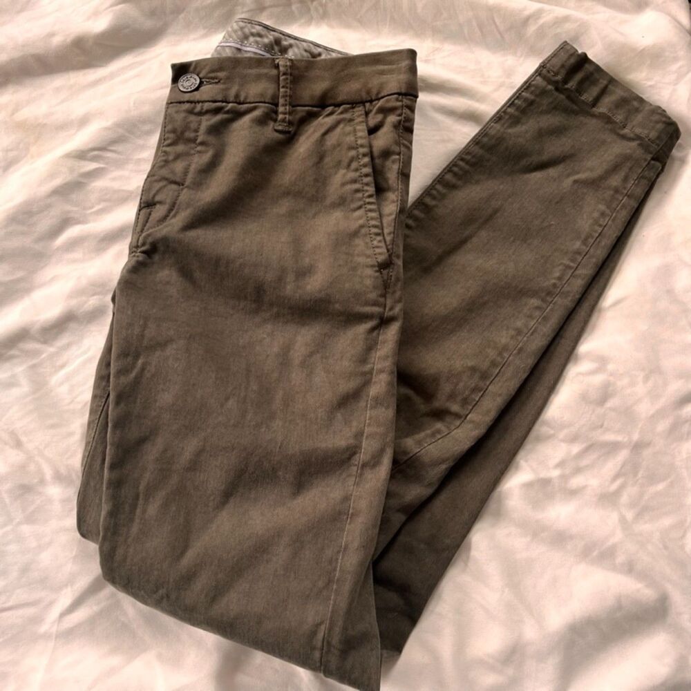 Joie Jeans Trouser Skinny olive green chino style pants - 26